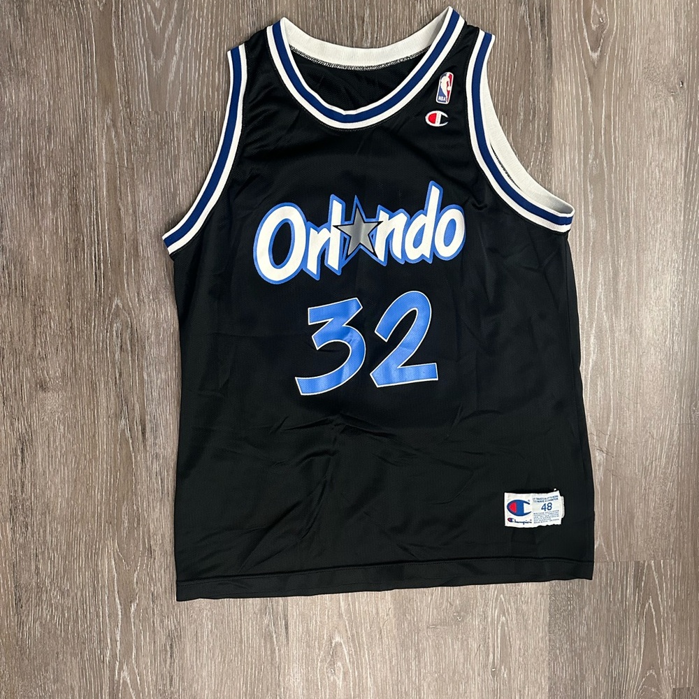 VTG 90s Champion Orlando Magic Shaquille O'Neal black basketball jersey